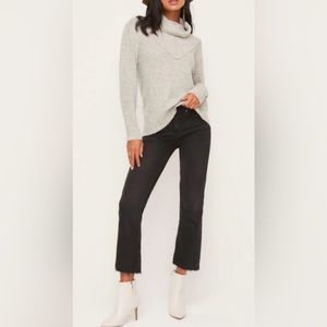 Lush Oversized Ribbed Cowl Neck Sweater